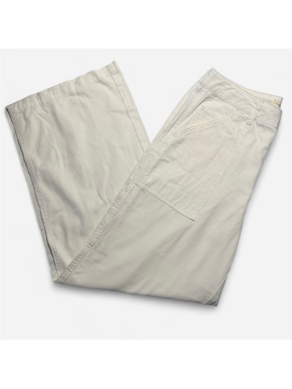 Happily Grey Women’s Wide Leg Carpenter Pants-100% Cotton-Off White-Size 5-NWT